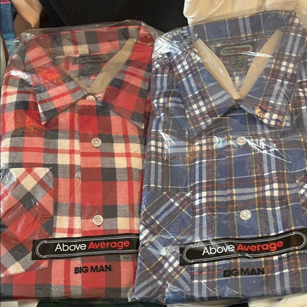 2 Vintage sz 2X big men’s flannel shirts